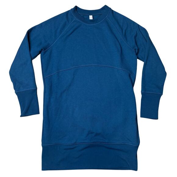 Athleta Tops - Athleta Blue Bounce Back Sweatshirt Dress w/Pockets Above The Knee SIZE SMALL